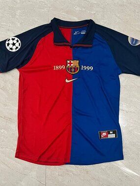 FC Barcelona 99/00 Centenary Home jersey - Rivaldo #11 US SIZE MEDIUM